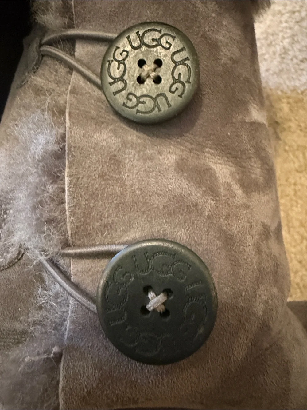 UGG Gray Button Suede Winter Boots